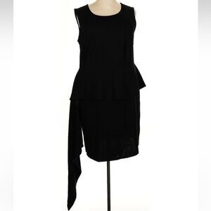 Ashley Stewart Black Asymmetrical Hem Midi Cocktail Dress Plus Size 18 / 20